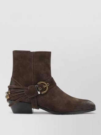 Pinko suede leather ankle boots