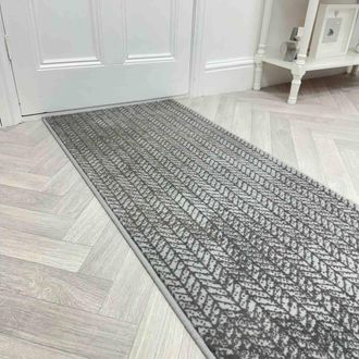 Runrug Hallway Carpet Runner Rug - Soft & Comfy, 9mm - Empire in Light Grey | Size: 60 cm x 390 cm