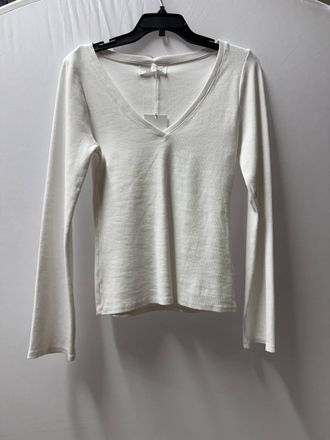 Dear John Denim Womens Scarlett V Neck Knit Long Sleeve Top In White