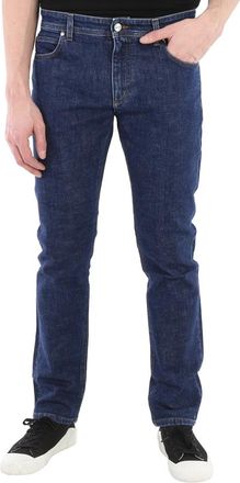 Roberto Cavalli Dark Blue Lucky Symbol Embroidered Five Pocket Jeans, Waist Size 30