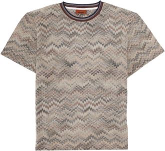 Missoni Beige Chevron Crew Neck T-Shirt