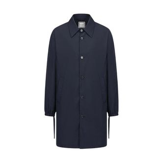 Wooyoungmi Single-Breasted Coat - Heren - Mantel - Blauw - S - Jassen