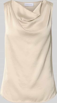 Comma Blusentop mit Wasserfall-Ausschnitt in Sand, Gr&ouml;&szlig;e 34