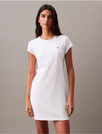Calvin Klein Jeans Calvin Klein Womens Archive Logo Baby T-Shirt Dress - White - XS