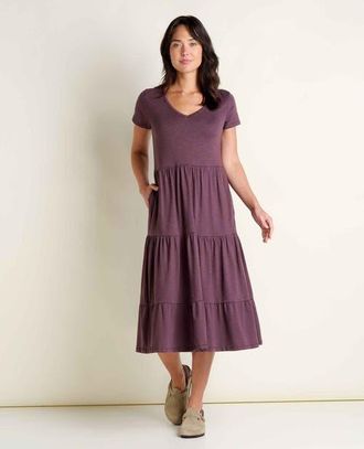 Toad & Co Marley Tiered Midi Dress in Raisin at Nordstrom, Size Small
