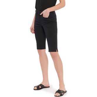 NYDJ Side Slit Capri Bike Shorts in Black at Nordstrom, Size 12