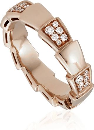 Bulgari Serpenti Viper Band Ring In 18k Rose Gold, Size 56