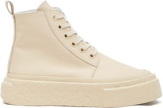 Maison Margiela lace-up leather sneakers - women - Leather - 38.5 - Neutrals