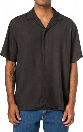 KATIN Mens Teller Short Sleeve Shirt In Black Wash