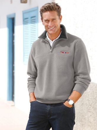Catamaran Fleeceshirt CATAMARAN Fleecepullover, Herren, Gr. 44/46, grau (grau, meliert), 100% Polyester, unifarben, Shirts Fleeceshirt