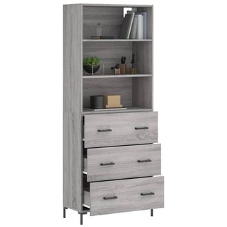 Berkfield Home Highboard Grey Sonoma 69.5x34x180 cm Engineered Wood
