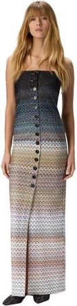 Missoni Long Strapless Viscose Dress With Lam&eacute; Threads in Blue at Nordstrom, Size 42 It