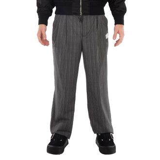 VTMNTS Mens Striped Pattern Barcode Tailored Pants, Size Medium