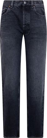 Saint Laurent Straight High Rise Jeans - Dames - Slim Fit Jeans - Blauw - W27 - Katoen - Jeans