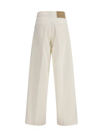 Haikure Womens Bethany Twill 45 Jeans Off White Cotton; Linen