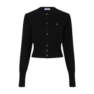 Vivienne Westwood Truien & Vesten, Dames, Zwart, XS, Wol, Wool Orb Cardigan