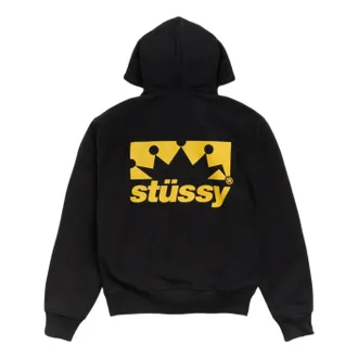 St&uuml;ssy Box Crown Zip Hoodie Black 1975186-BLAC