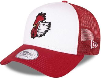 New Era Port City Roosters MiLB Minor League Red A-Frame Adjustable Trucker Cap - One-Size