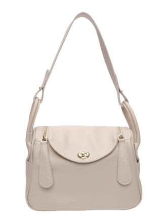 Luisa Vannini Beige Rundleer Tas