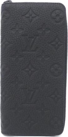 Louis Vuitton Black Leather Long Wallet (Bi-Fold) (Pre-Owned)