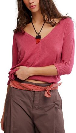 Free People High Line T-Shirt in Deep Claret at Nordstrom, Size X-Large