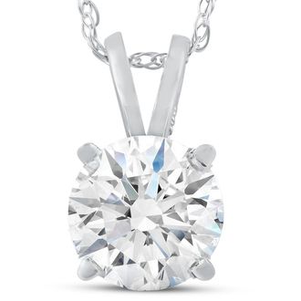 Pompeii3 2 Ct Moissanite Solitaire Pendant 14k White Gold Womens Necklace