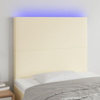 vidaXL vidaXL Testiera a LED Crema 100x5x118/128 cm in Similpelle