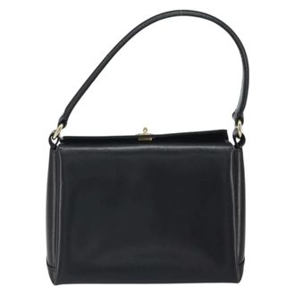 Gucci Vintage Leather Black Leather Handbag (Pre-Owned)