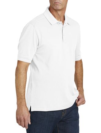 Cutter & Buck Mens 35+UPF, Short Sleeve Cotton+ Advantage Polo Shirt, White, XXL