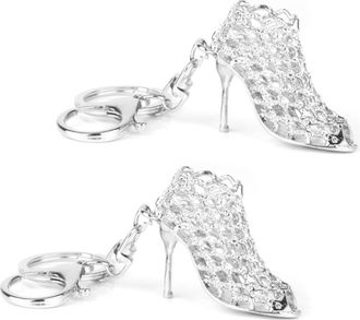Generic Crystal Rhinestone High Heel Shoe Key Chain Ring for Bag Purse Decor - Cute Keychain Keyring for Women Girls (2Pc/Set)