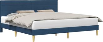 vidaXL Estructura De Cama Con Cabecera Azul 180 X 200 Cm Tela Vidaxl