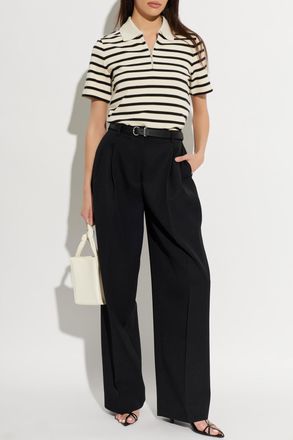 Jil Sander Polo Shirt With Striped Pattern, Womens, White