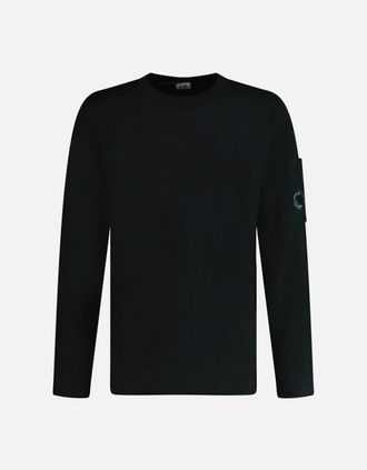 C.P. Company Mens CP Company Sea Island Knitted Lens Sweatshirt Black - Size: 34