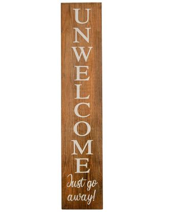 National Tree Company 39 Halloween Unwelcome Porch Sign Natural Color