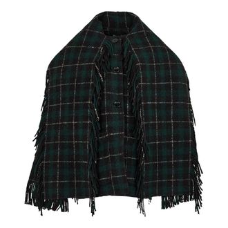 Toteme Chaqueta Pa&ntilde;uelo con Flecos - Jackets - Mujer - Verde - S