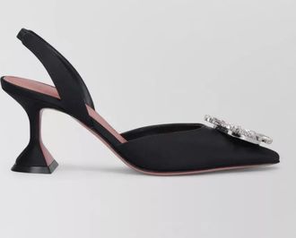 Amina Muaddi slingback pumps pointed toe embellished heel