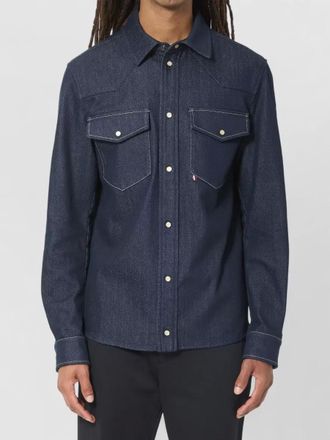 Moncler denim overshirt regular fit buttoned pockets
