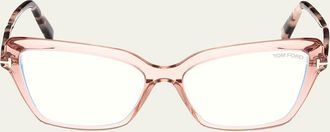 Tom Ford Blue Light Blocking Acetate Cat-Eye Glasses