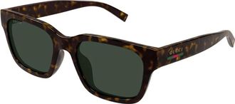 Gucci Sunglasses, unisex, Brown, Size: 52 MM Stylish Sunglasses with Green Lenses