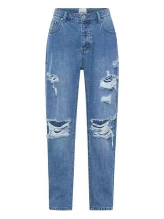 One Teaspoon Gerafelde jeans met vijf zakken - Blauw