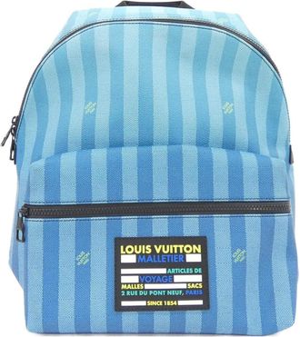 Louis Vuitton Blue Vert Coated Canvas Backpack (Pre-Owned)