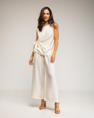 Tantra Set van mouwloze top met striksluiting en broek met elastiek