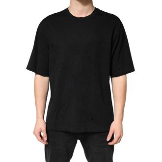 Dolce & Gabbana Black Cotton Crewneck Short Sleeve Mens T-Shirt