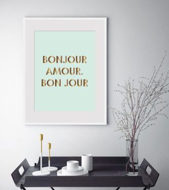 Queence Bild »BONJOUR« Schriftzüge Sprüche & Texte