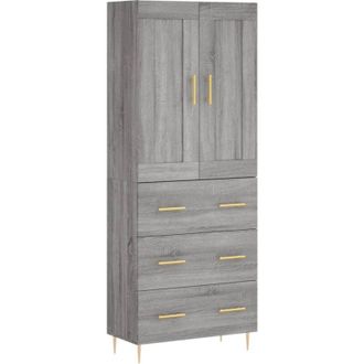 vidaXL Highboard Grey Sonoma 69.5x34x180 cm Engineered Wood Vidaxl