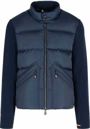 Moncler Navy Blue Polyester Padded Cardigan
