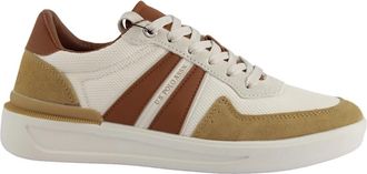 U.S.Polo Association Beige Leren Sneakers - Heren - Sneakers - Veelkleurig - 42 EU - Leer - Schoenen