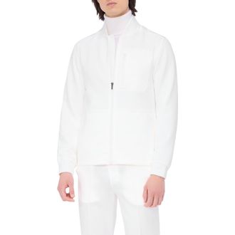 Bugatchi Knit Blouson Jacket in Chalk at Nordstrom, Size Xx-Large