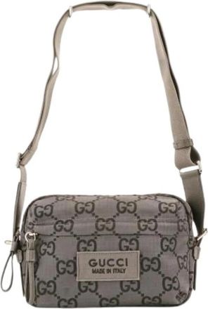 Gucci Pre-owned Vintage Schoudertas - unisex - Vintage Schoudertas - Grijs - ONE Size - Polyester - Vintage