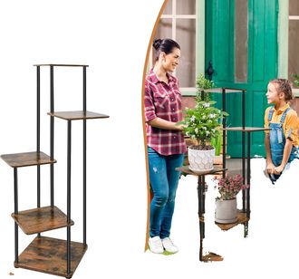 OEM Estanter&iacute;a Para Plantas, Dise&ntilde;o Multinivel, Estructura Met&aacute;lica Resistente, 5 Niveles